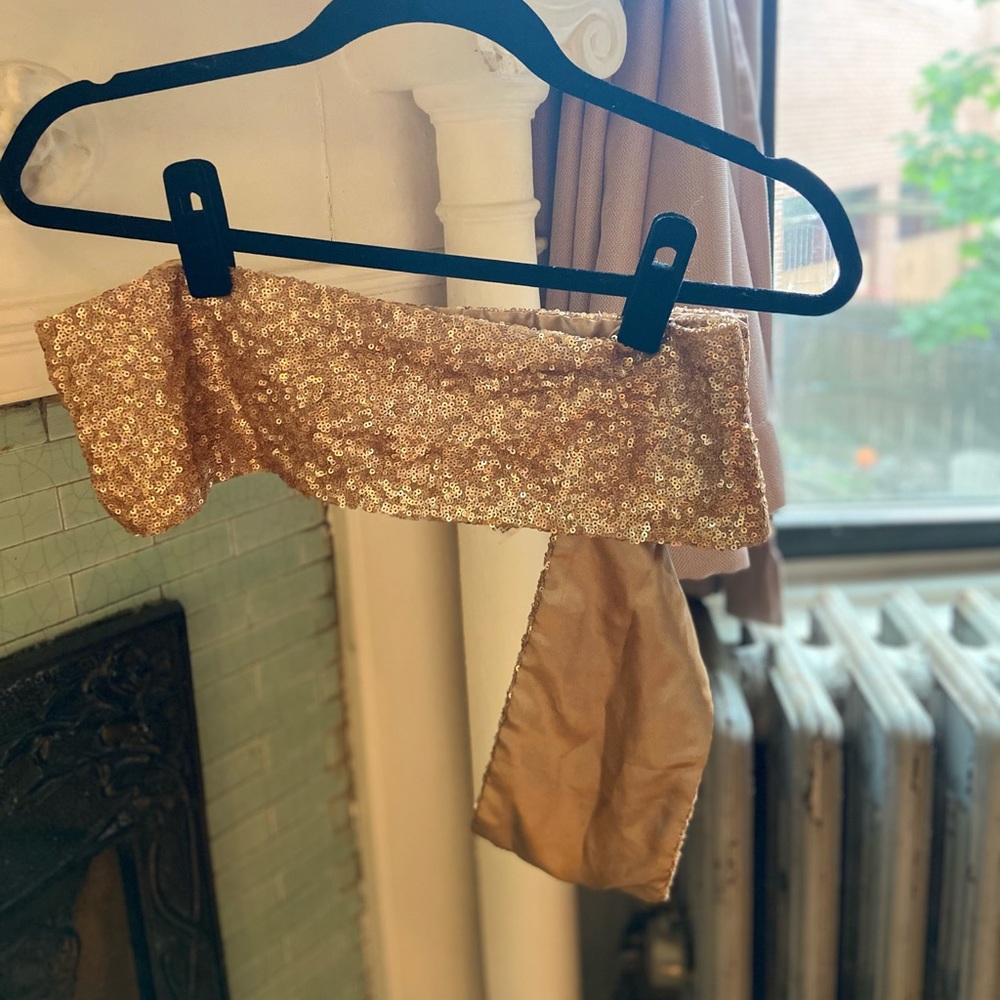 Sequined satin lined scarf wrap